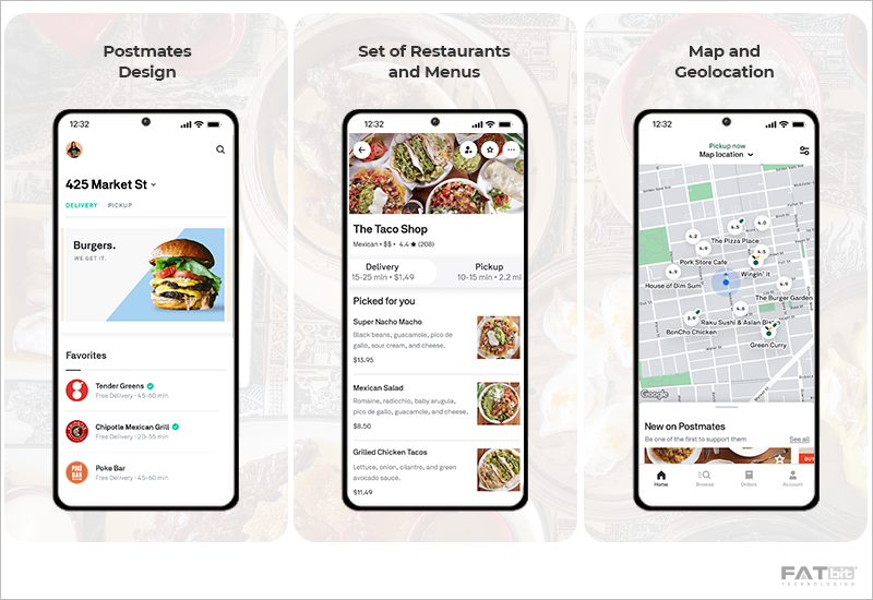 App Functionalities - Postmates Food Delivery App