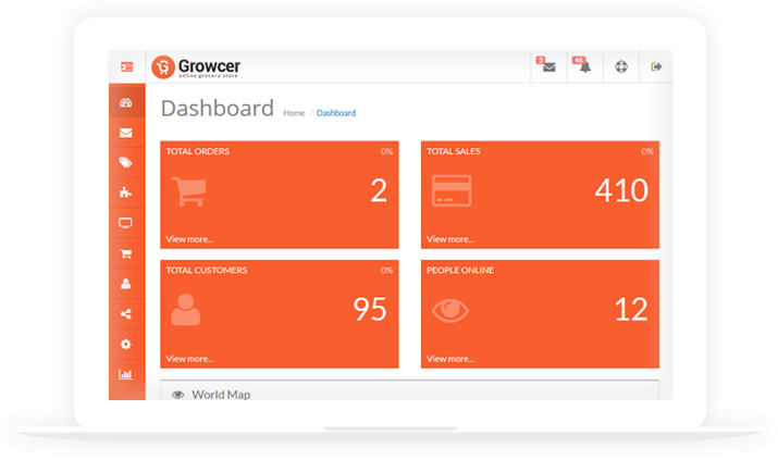 Grocer Screen Admin Area