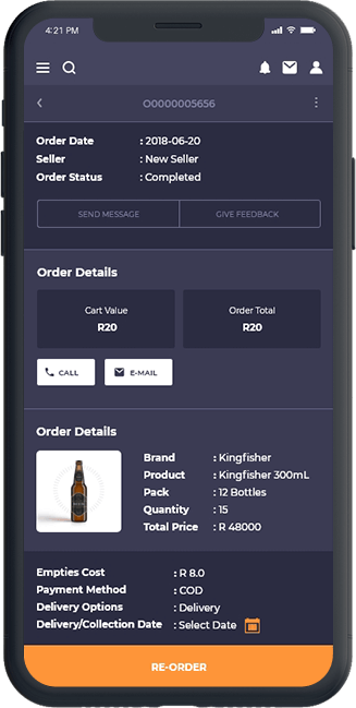 B2B liquor selling platform mobile app