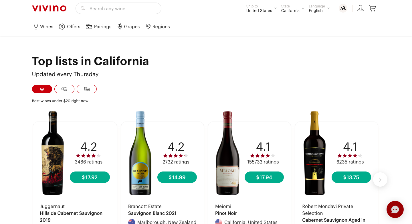 Vivino Wine Website